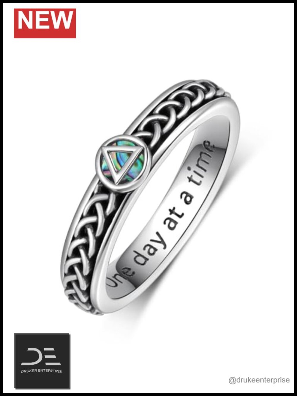 925 Sterling Silver Anxious Spinner Ring for Recovery Gift Women Jewelry